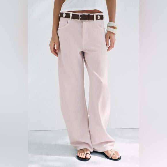 ZARA HIGH WAIST BARREL JEANS ZW COLLECTION - Picture 8 of 9